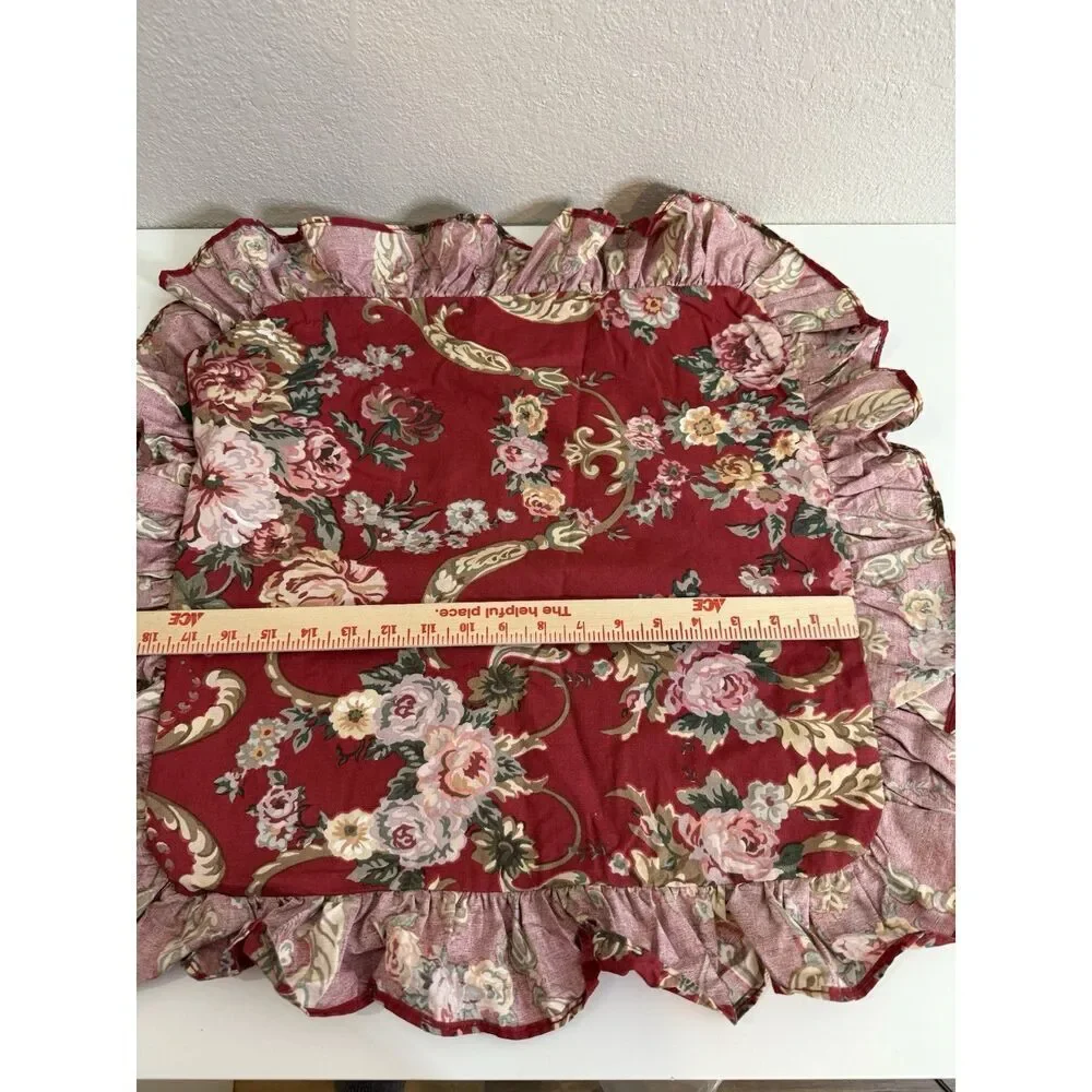 2 Ralph Lauren DANIELLE MARSEILLES 2 Throw Pillow Covers Cottage Floral Ruffle